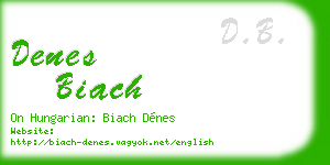 denes biach business card